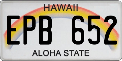 HI license plate EPB652