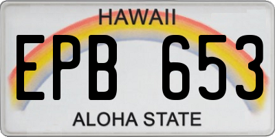 HI license plate EPB653
