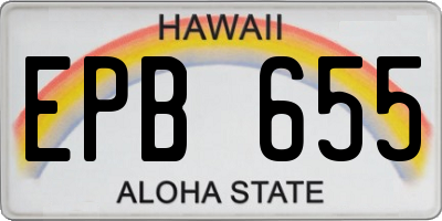 HI license plate EPB655