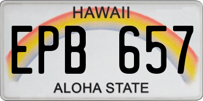 HI license plate EPB657
