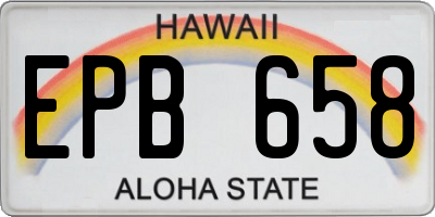 HI license plate EPB658