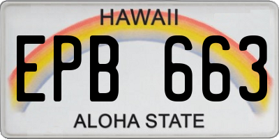 HI license plate EPB663