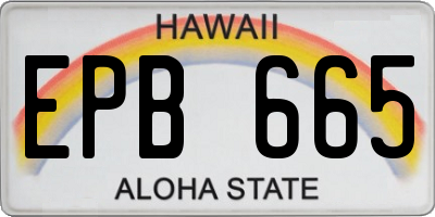 HI license plate EPB665