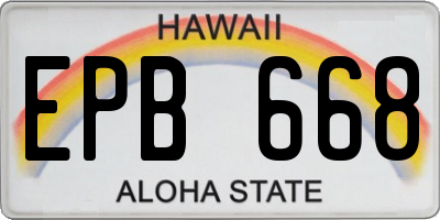 HI license plate EPB668