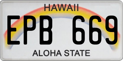 HI license plate EPB669