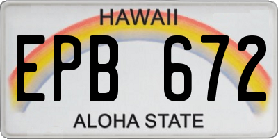 HI license plate EPB672