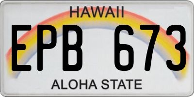 HI license plate EPB673