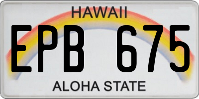 HI license plate EPB675