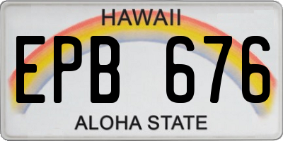 HI license plate EPB676