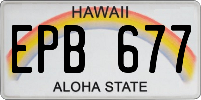 HI license plate EPB677