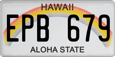 HI license plate EPB679