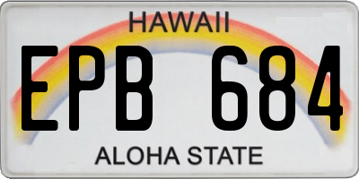 HI license plate EPB684