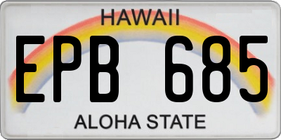 HI license plate EPB685