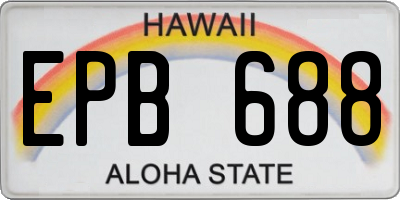 HI license plate EPB688