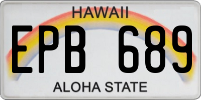 HI license plate EPB689