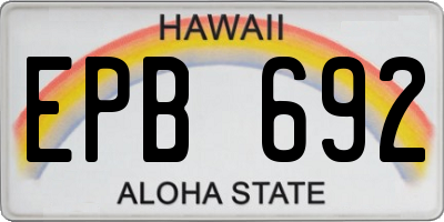 HI license plate EPB692