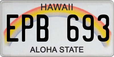HI license plate EPB693