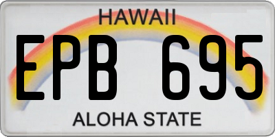 HI license plate EPB695