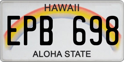 HI license plate EPB698