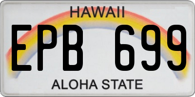 HI license plate EPB699
