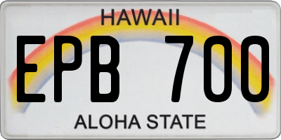HI license plate EPB700
