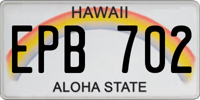 HI license plate EPB702