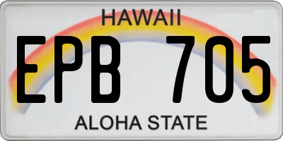 HI license plate EPB705