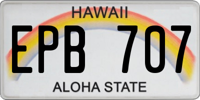 HI license plate EPB707