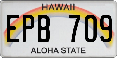 HI license plate EPB709