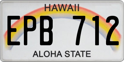 HI license plate EPB712