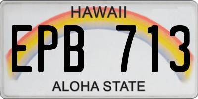 HI license plate EPB713