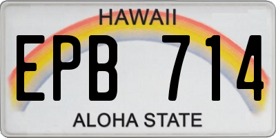 HI license plate EPB714