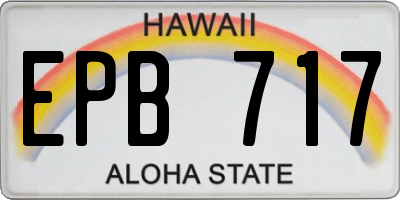 HI license plate EPB717