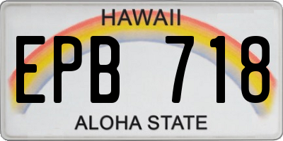 HI license plate EPB718