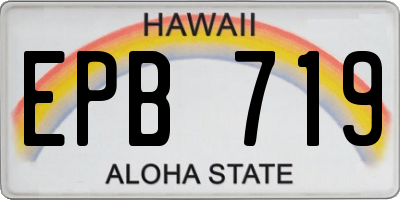 HI license plate EPB719