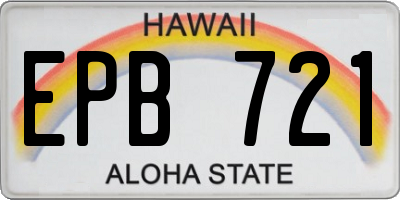 HI license plate EPB721