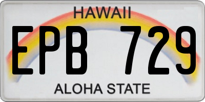 HI license plate EPB729