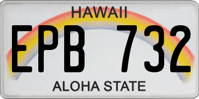 HI license plate EPB732