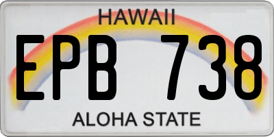HI license plate EPB738