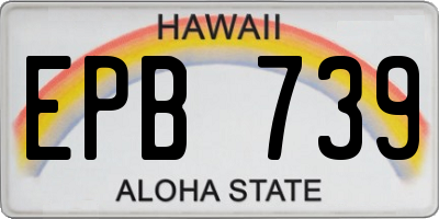HI license plate EPB739