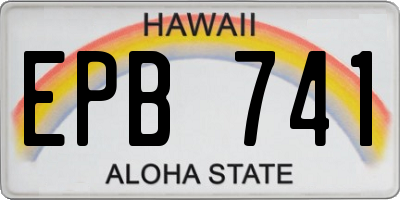 HI license plate EPB741