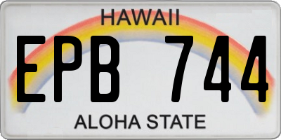 HI license plate EPB744