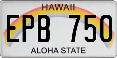 HI license plate EPB750