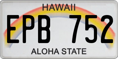 HI license plate EPB752