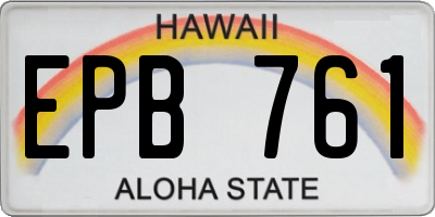 HI license plate EPB761