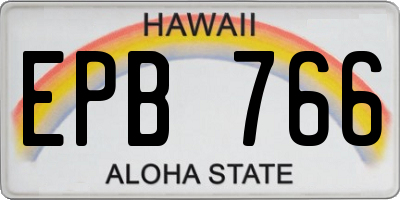 HI license plate EPB766