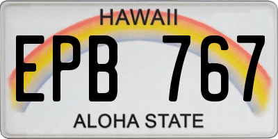 HI license plate EPB767