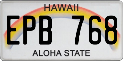 HI license plate EPB768