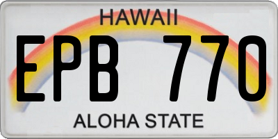 HI license plate EPB770