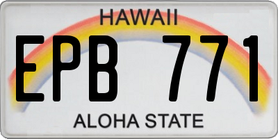HI license plate EPB771